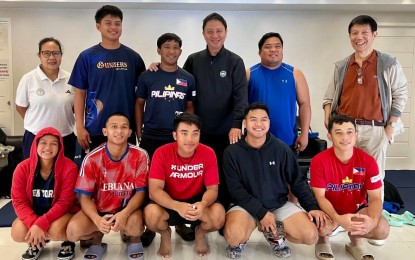 <p><strong>SUPPORT FOR ATHLETES. </strong>Philippine Sports Commission chairman John Patrick Gregorio (back row, 3rd from right) and Commissioner Edward Hayco (back row, right) check on the national athletes staying at the Rizal Memorial Sports Complex on Wednesday (July 23, 2025). The PSC officials also distributed packed meals. <em>(PSC photo) </em></p>