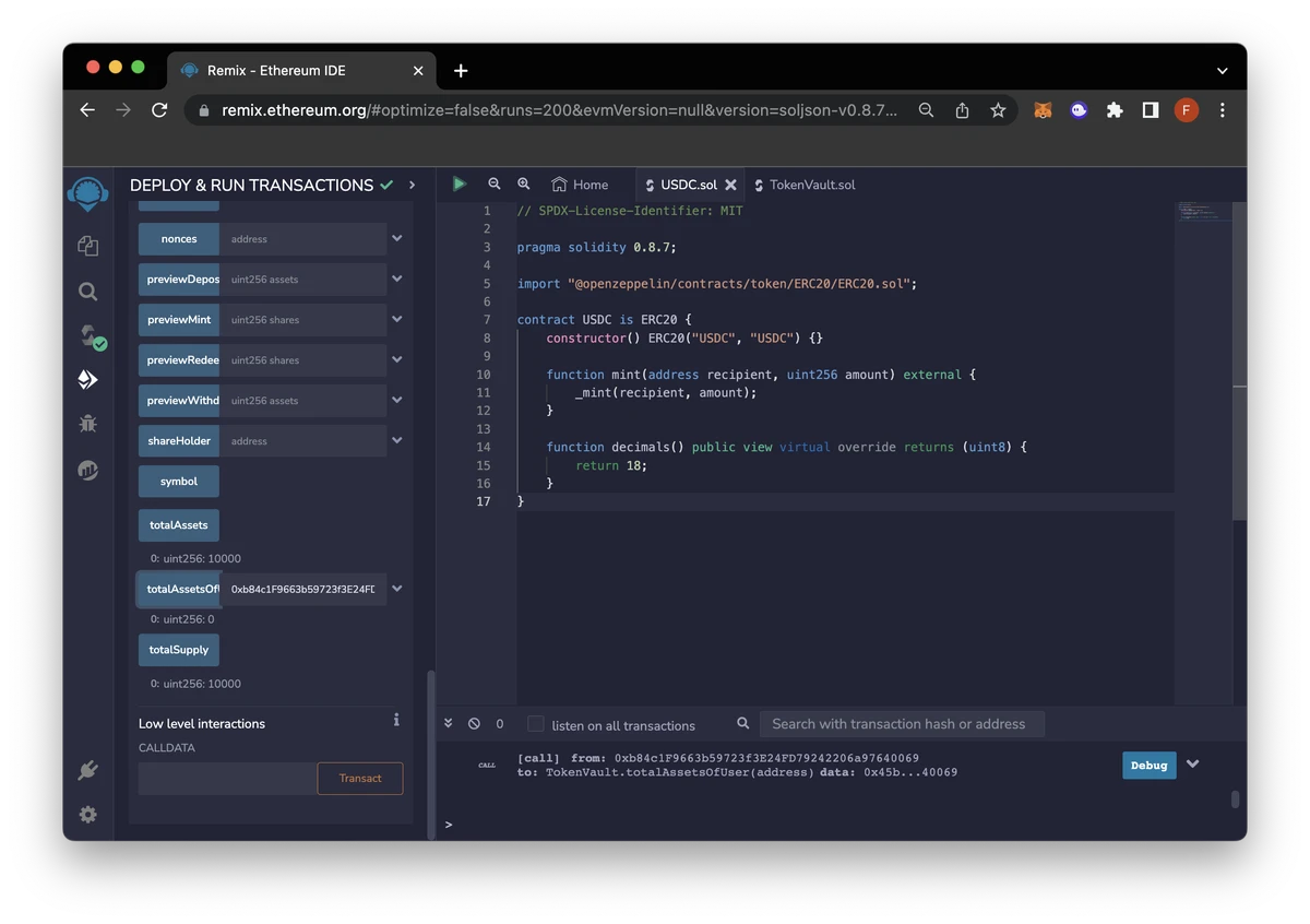 在 Remix.IDE 中读取状态