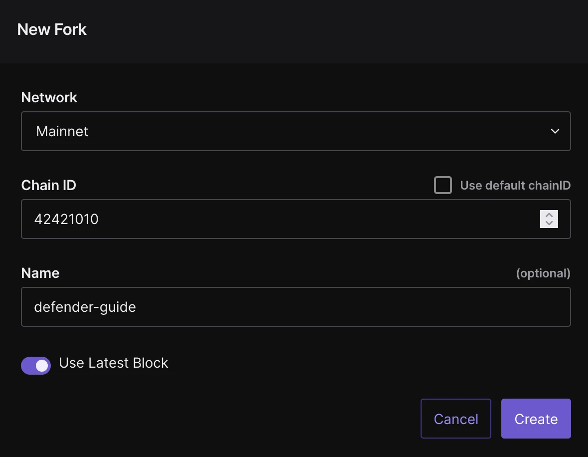 Tenderly 创建网络