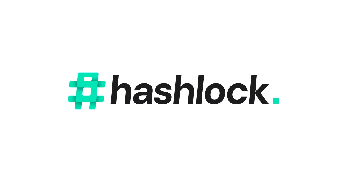 The Hashlock logo with a green hashtag symbol and sleek black text.