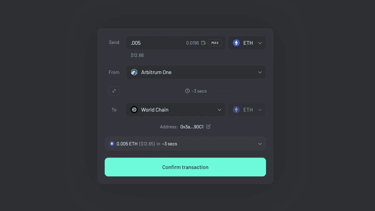 确认你的桥接交易。