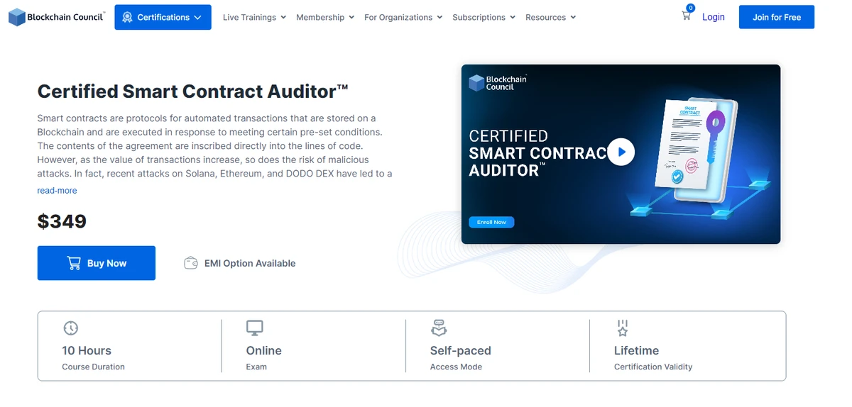 区块链协会的认证智能合约安全课程图像