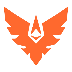Orange Phoenix logo: A sharp, stylized orange phoenix with geometric wings, symbolizing resilience and strength.