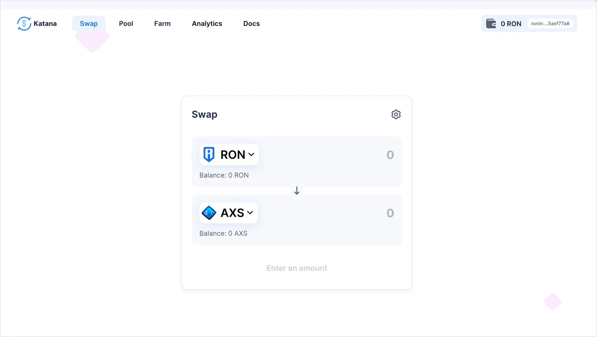使用 Katana 购买 RON