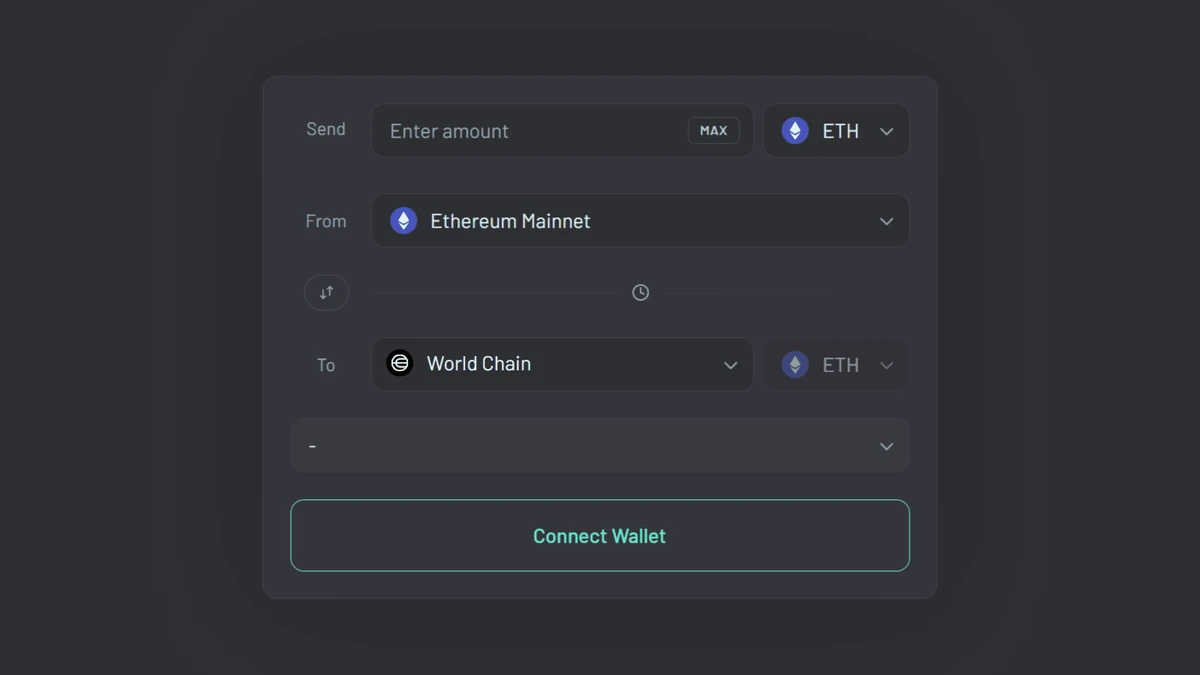 访问 across.to 并连接你的钱包。