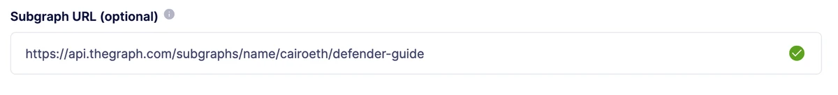 Defender 上的 Subgraph URL
