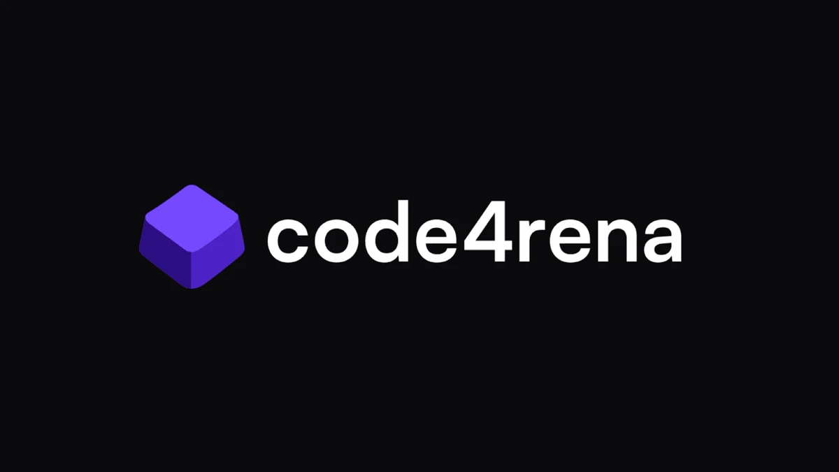 Code4rena logo: A vibrant purple cube next to clean white text on a black background, representing innovation in blockchain security.