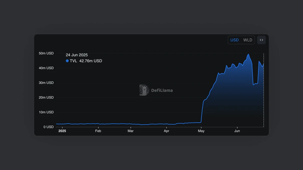 World Chain 在 2025 年取得了巨大的发展，积累了超过 4200 万美元的 TVL。