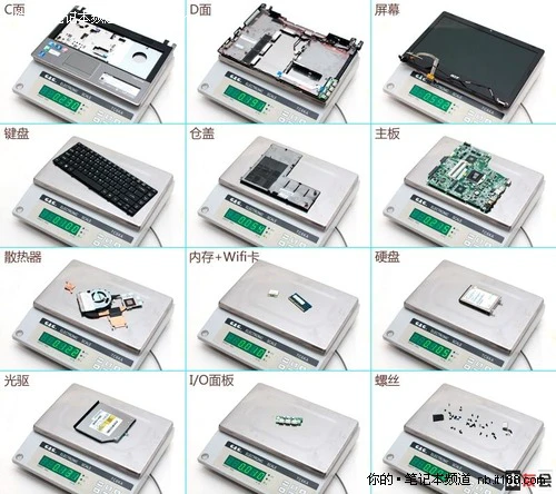 宏碁4820TG 主板介绍与各部件称重