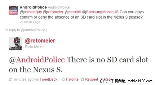 谷歌Nexus S 设计三大遗憾