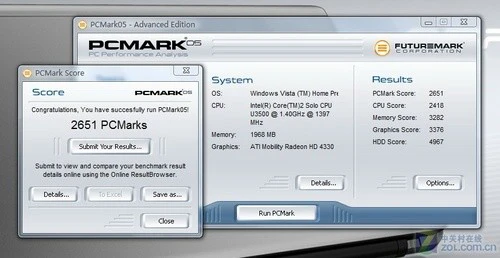 轻薄+独显 5400元宏碁4810TG性能测试 
