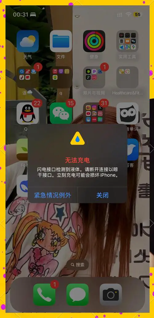 苹果手机充电口进水了怎么办