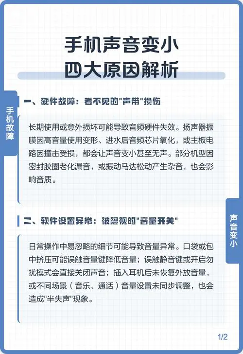 手机声音变小了怎么回事
